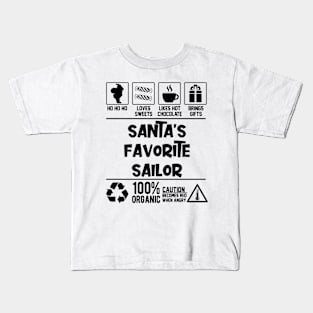 Santa's Favorite Sailor Santa Claus Kids T-Shirt